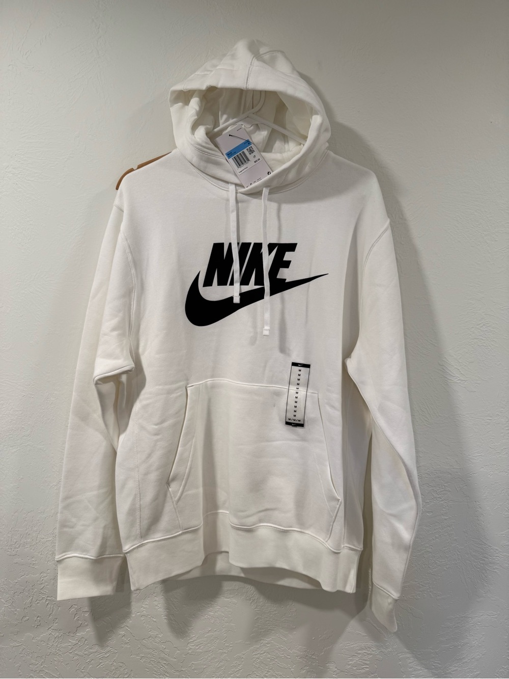 Nike White Hoodie with Black Swoosh Logo - Men's